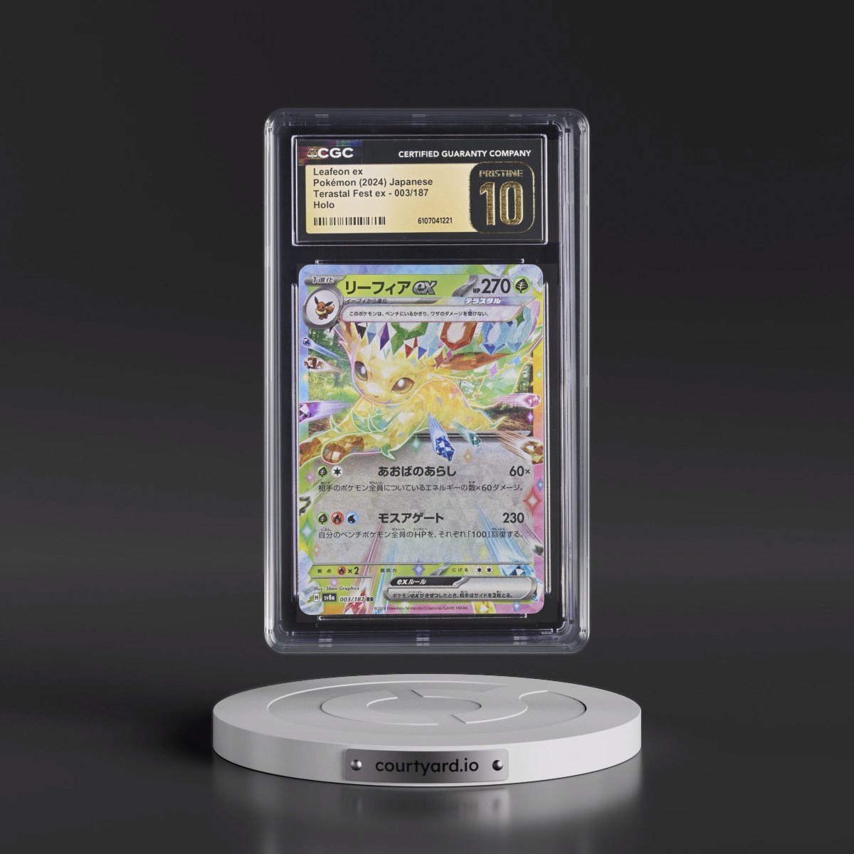 2024 High Class Pack: Terastal Fest ex - sv8a Leafeon ex - Holo #003/187 CGC 10
