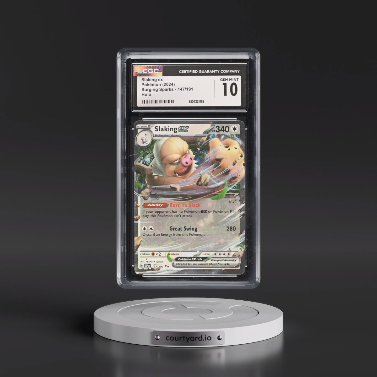 2024 Surging Sparks - SSP EN #147/191 Slaking ex - Holo (CGC 10 GEM MINT)