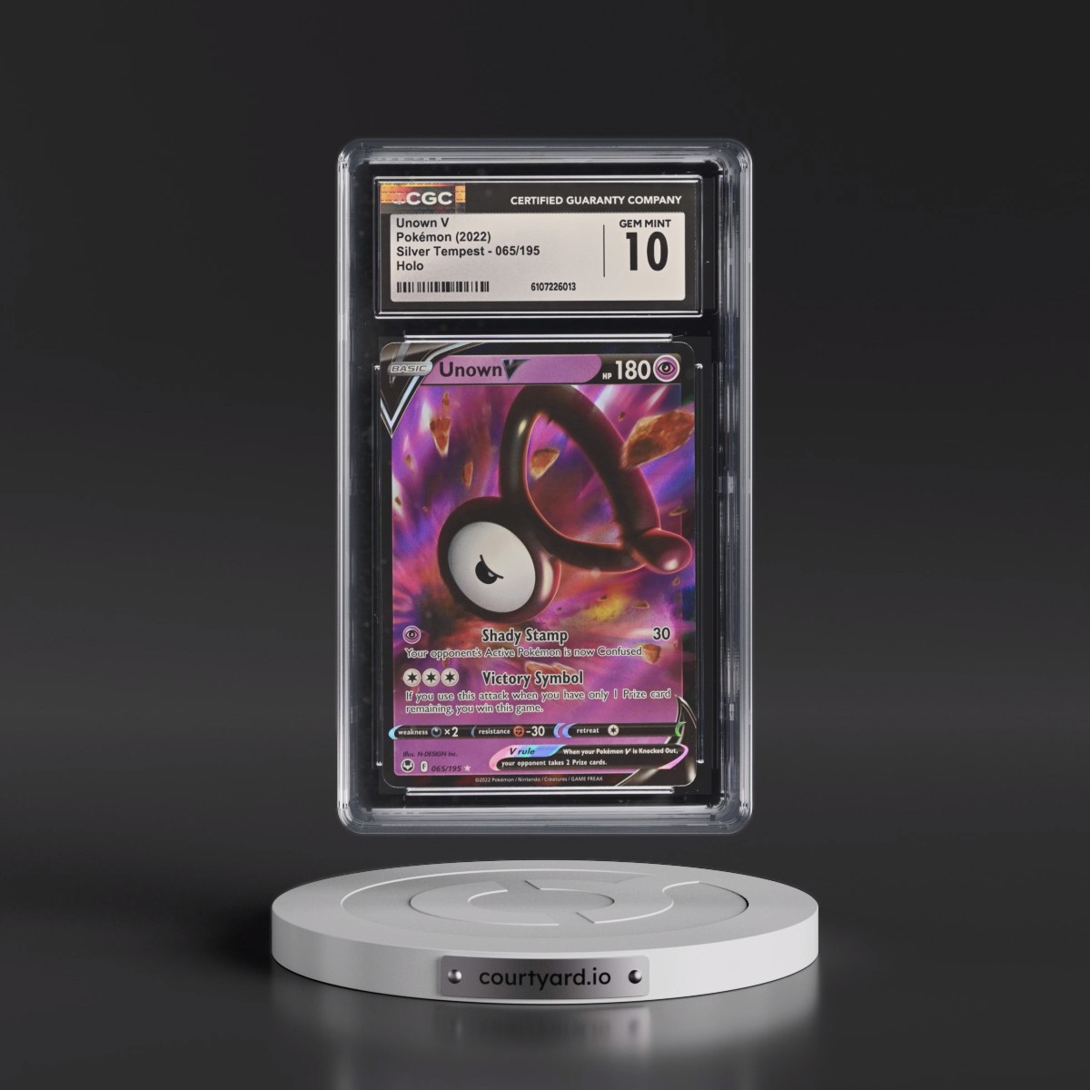 2022 Silver Tempest #065/195 Unown V - Holo (CGC 10 GEM MINT)