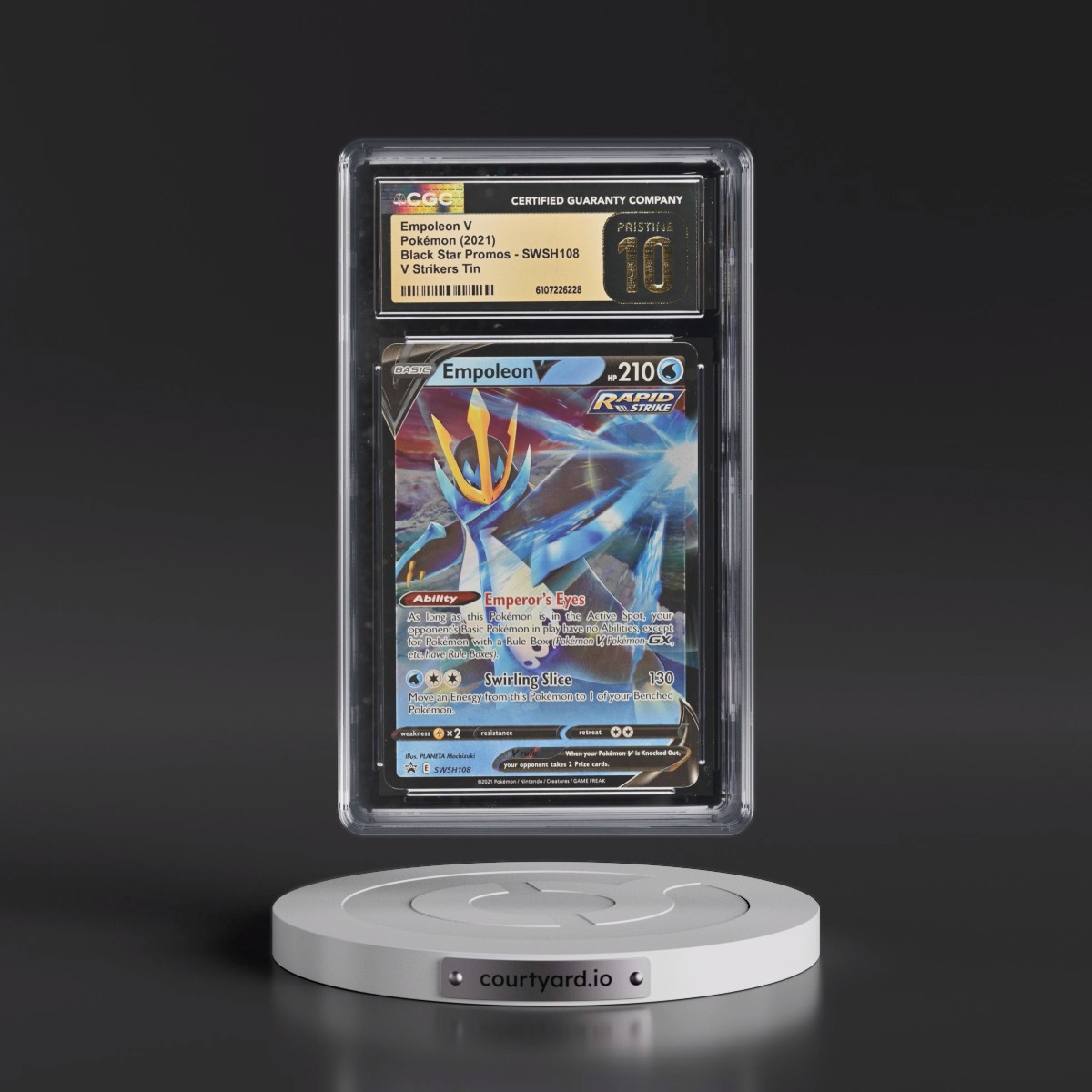2017 Black Star Promos - Sword & Shield #SWSH108 Empoleon V - V Strikers Tin (Holo) (CGC 10 PRISTINE)