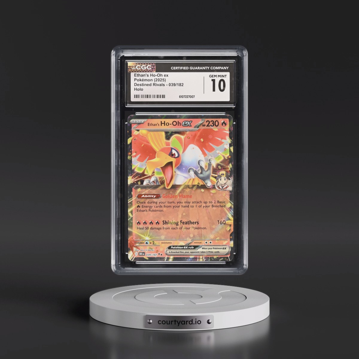 2025 Destined Rivals - DRI EN #039/182 Ethan's Ho-Oh ex - Holo (CGC 10 GEM MINT)