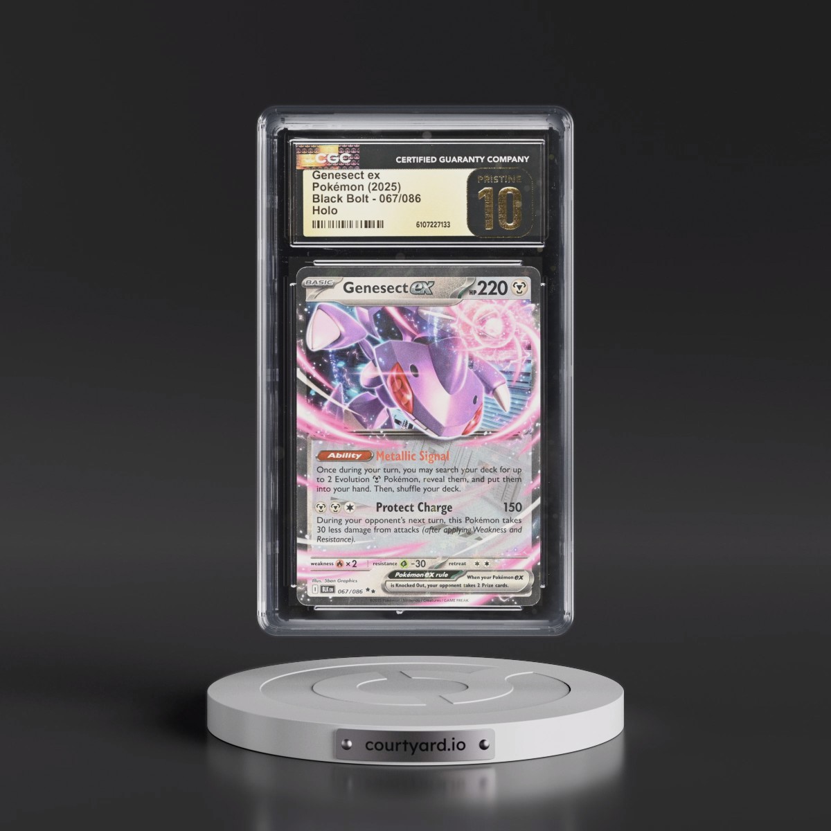 2025 Black Bolt - BLK EN #067/086 Genesect ex - Holo (CGC 10 PRISTINE)