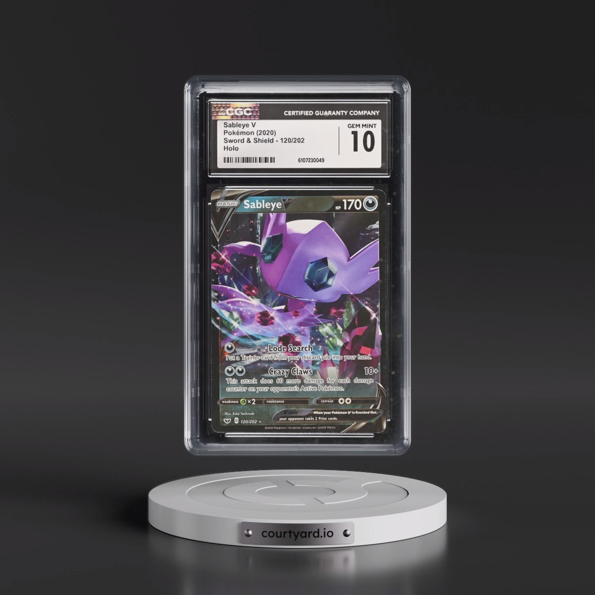 2020 Sword & Shield #120/202 Sableye V - Holo (CGC 10 GEM MINT)