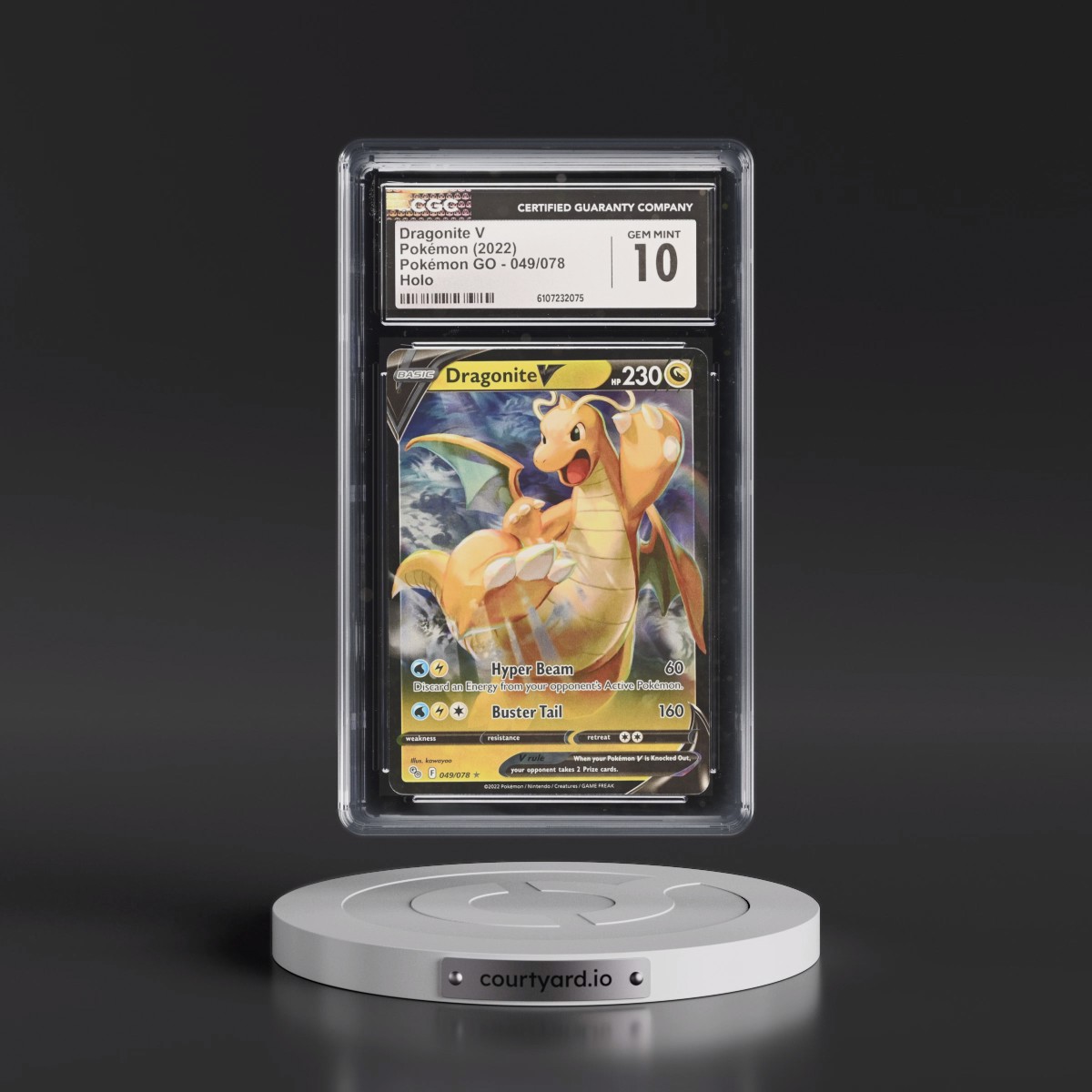 2022 Pokémon GO #049/078 Dragonite V - Holo (CGC 10 GEM MINT)
