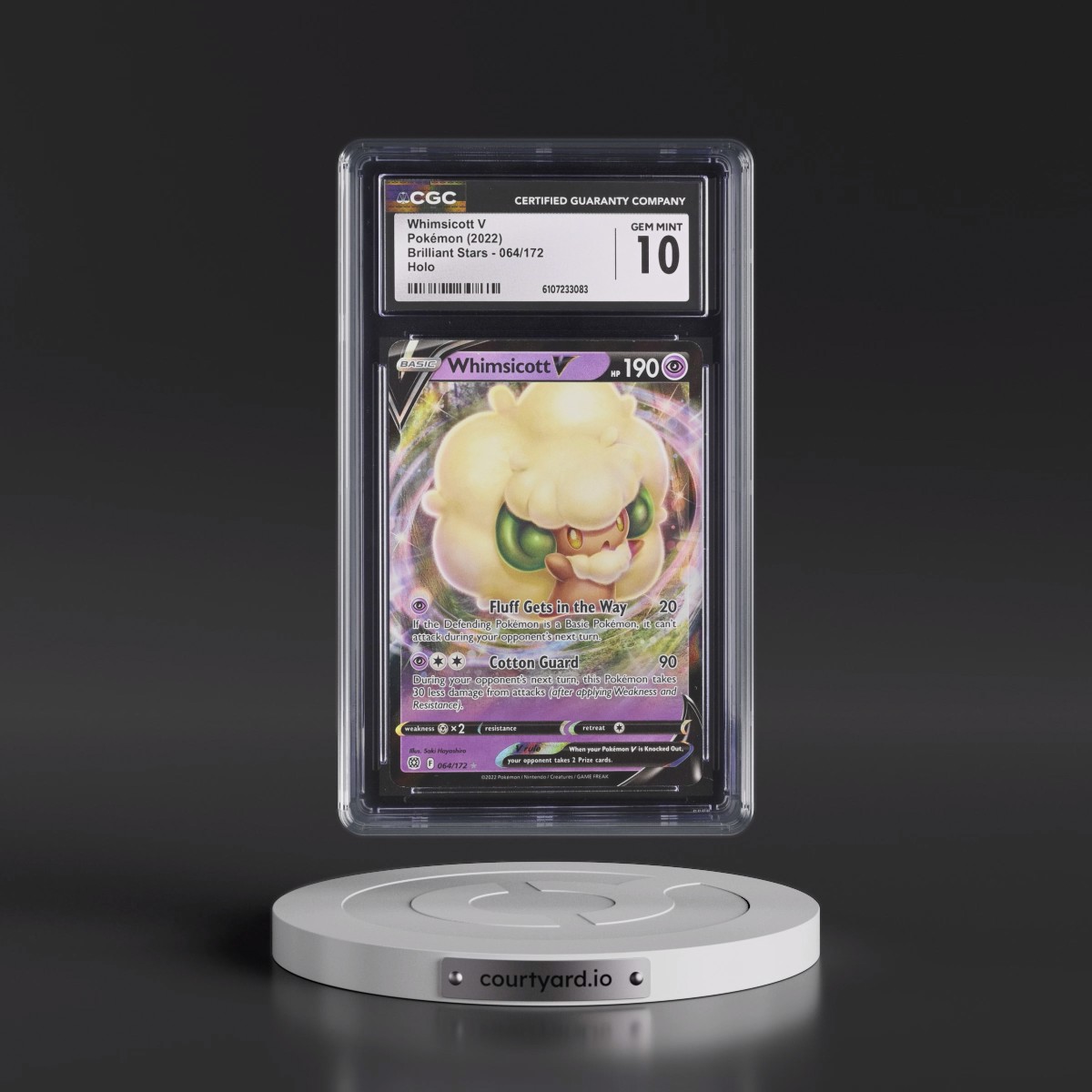 2022 Brilliant Stars #064/172 Whimsicott V - Holo (CGC 10 GEM MINT)