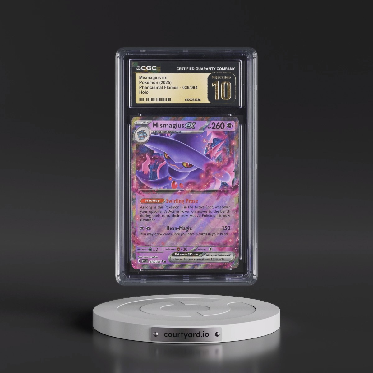 2025 Phantasmal Flames - PFL EN #036/094 Mismagius ex - Holo (CGC 10 PRISTINE)