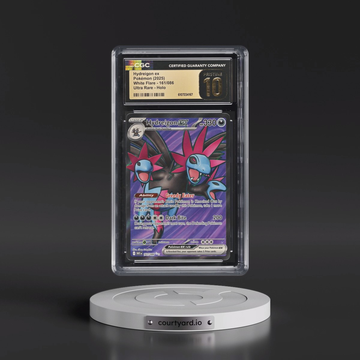 2025 White Flare - WHT EN #161/086 Hydreigon ex - Ultra Rare Holo (CGC 10 PRISTINE)