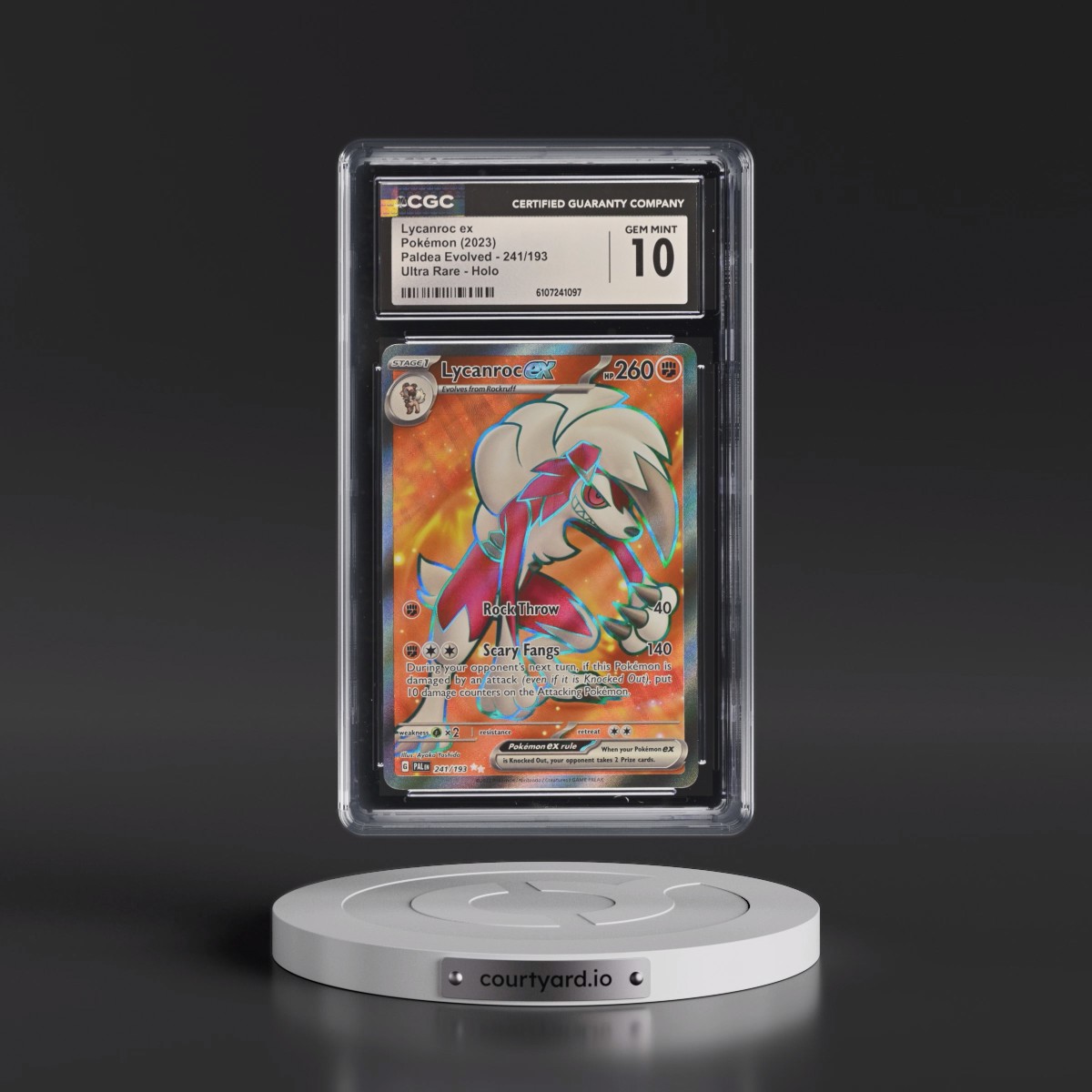 2023 Paldea Evolved - PAL EN #241/193 Lycanroc ex - Ultra Rare Holo (CGC 10 GEM MINT)