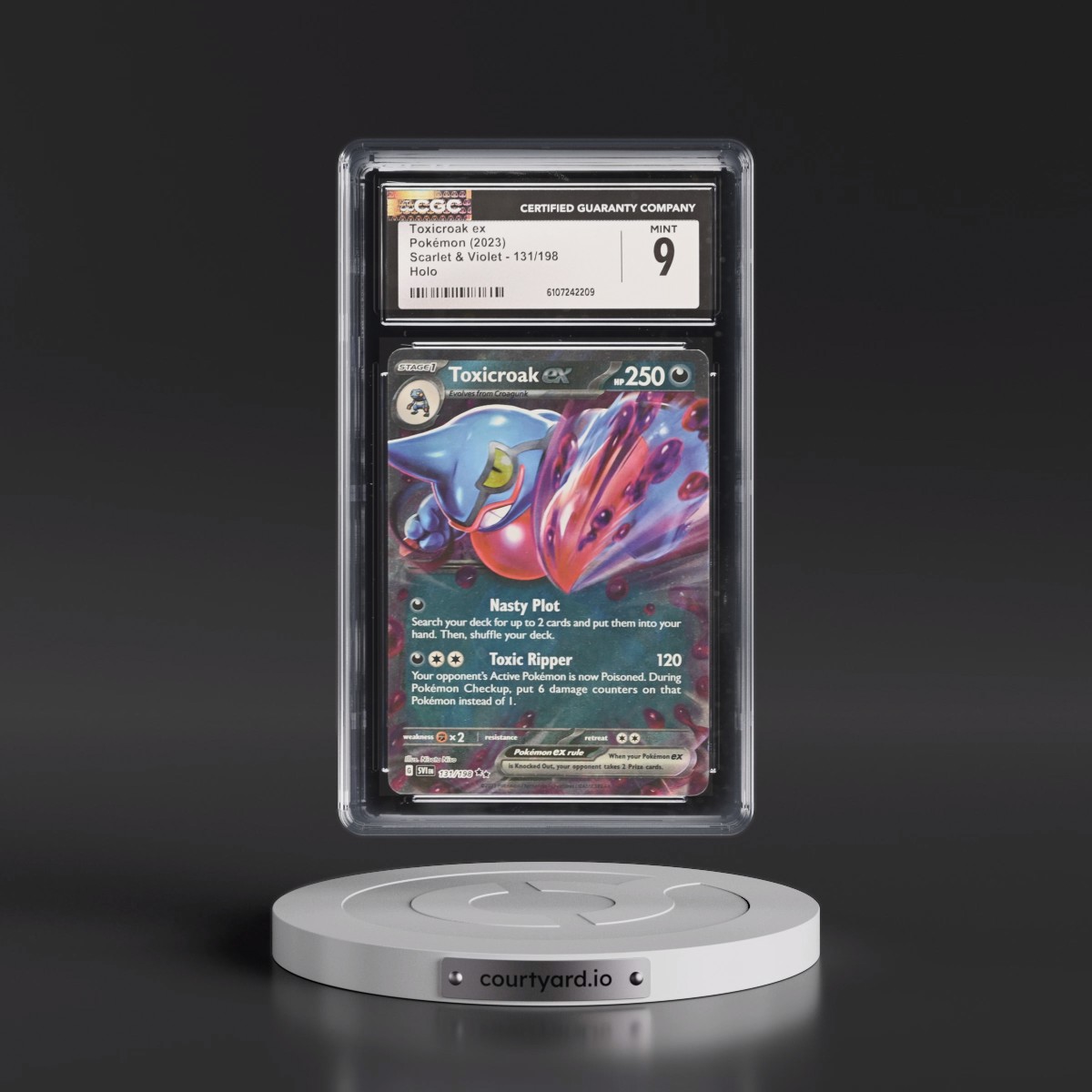 2023 Scarlet & Violet #131/198 Toxicroak ex - Holo (CGC 9 MINT)