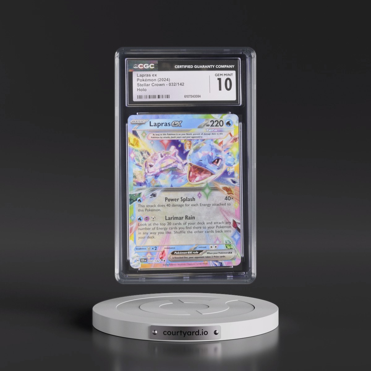 2024 Stellar Crown - SCR EN #032/142 Lapras ex - Holo (CGC 10 GEM MINT)