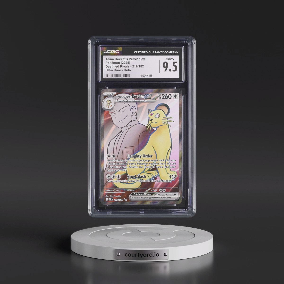 2025 Destined Rivals - DRI EN #219/182 Team Rocket's Persian ex - Ultra Rare Holo (CGC 9.5 MINT+)