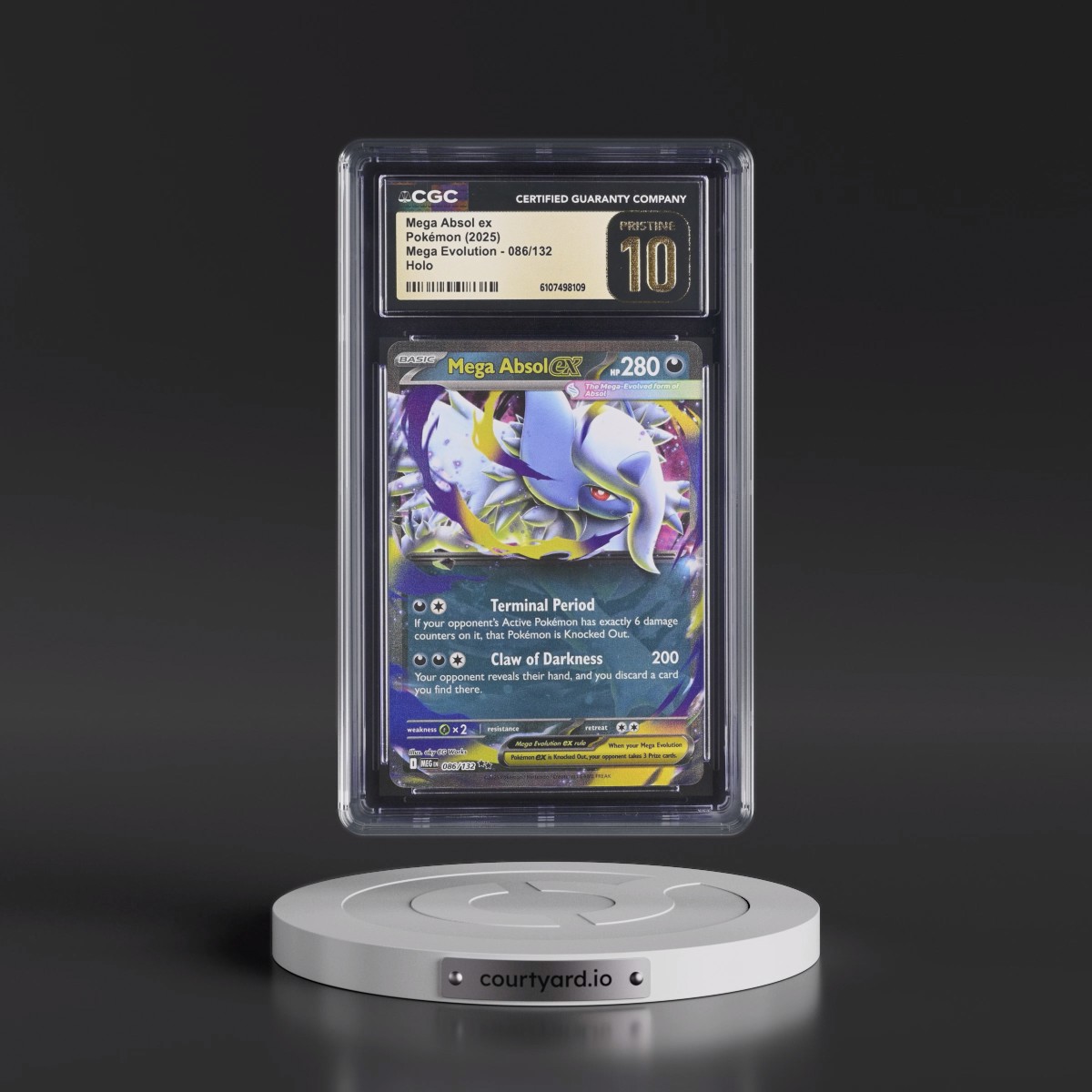 2025 Pokémon Meg EN-Mega Evolution #086 Mega Absol EX - Holo (CGC 10 PRISTINE)