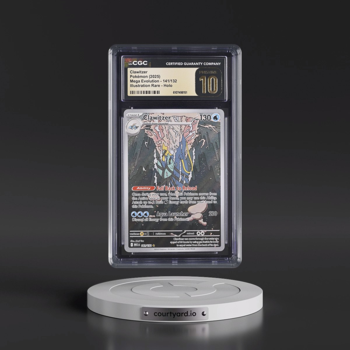 2025 Mega Evolution - MEG EN #141/132 Clawitzer - Illustration Rare Holo (CGC 10 PRISTINE)