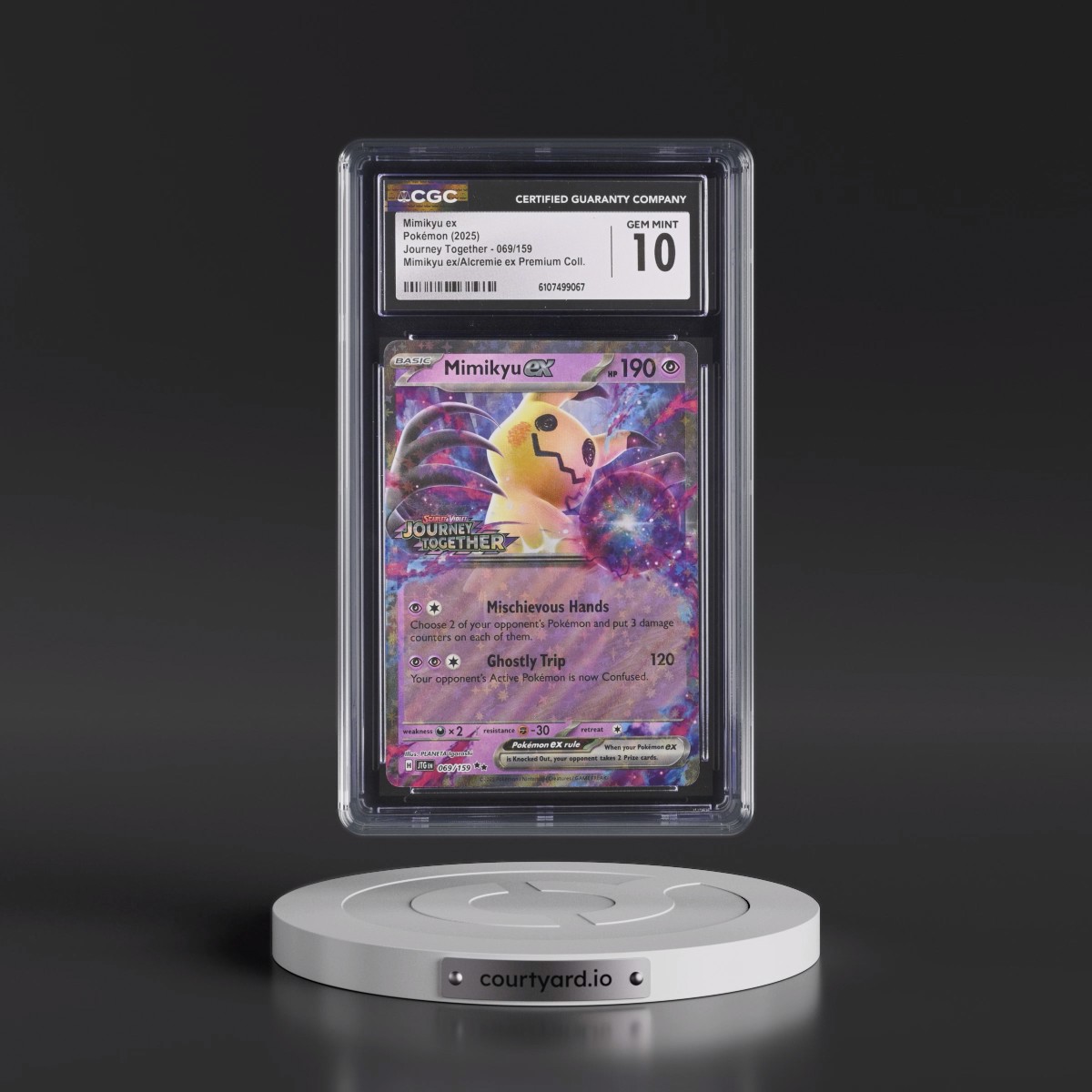 2024 Journey Together - JTG EN #069/159 Mimikyu ex - Mimikyu ex & Alcremie ex Premium Collection (Holo) (CGC 10 GEM MINT)