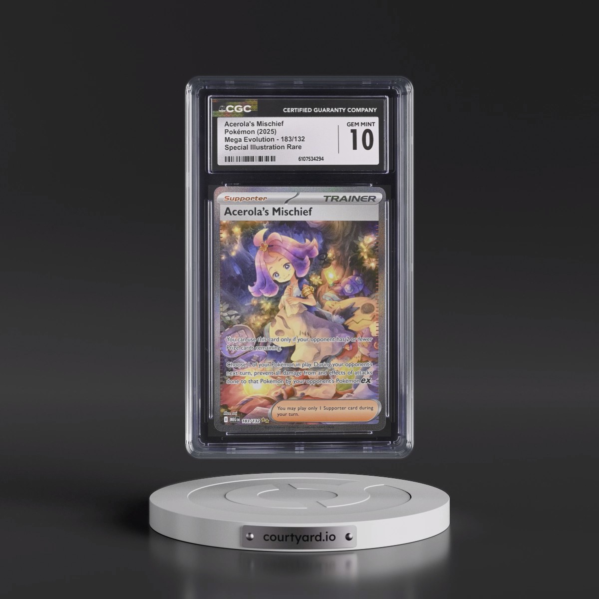 2025 Mega Evolution - MEG EN #183/132 Acerola's Mischief - Special Illustration Rare (Holo) (CGC 10 GEM MINT)
