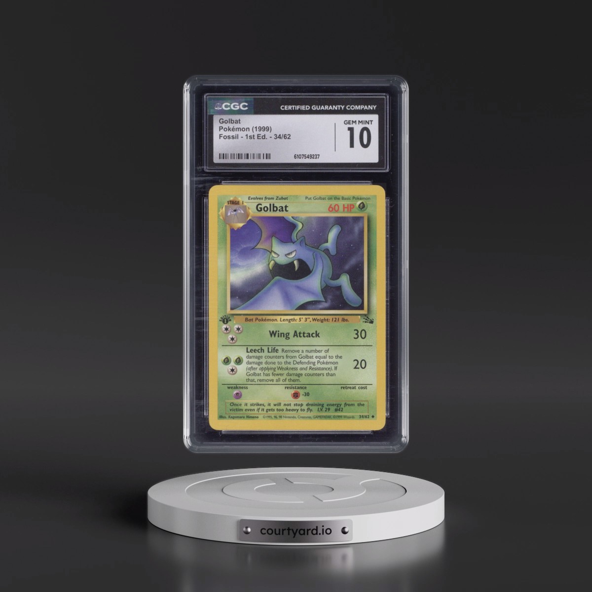1999 Fossil #34/62 Golbat - 1st Edition 1st Edition (CGC 10 GEM MINT)