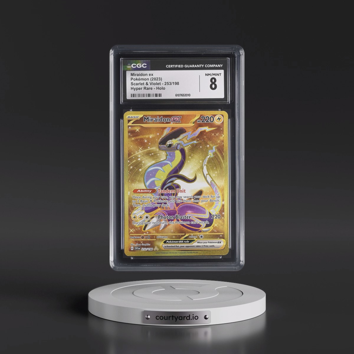 2023 Scarlet & Violet #253/198 Miraidon ex - Hyper Rare Holo (CGC 8 NM-MT)