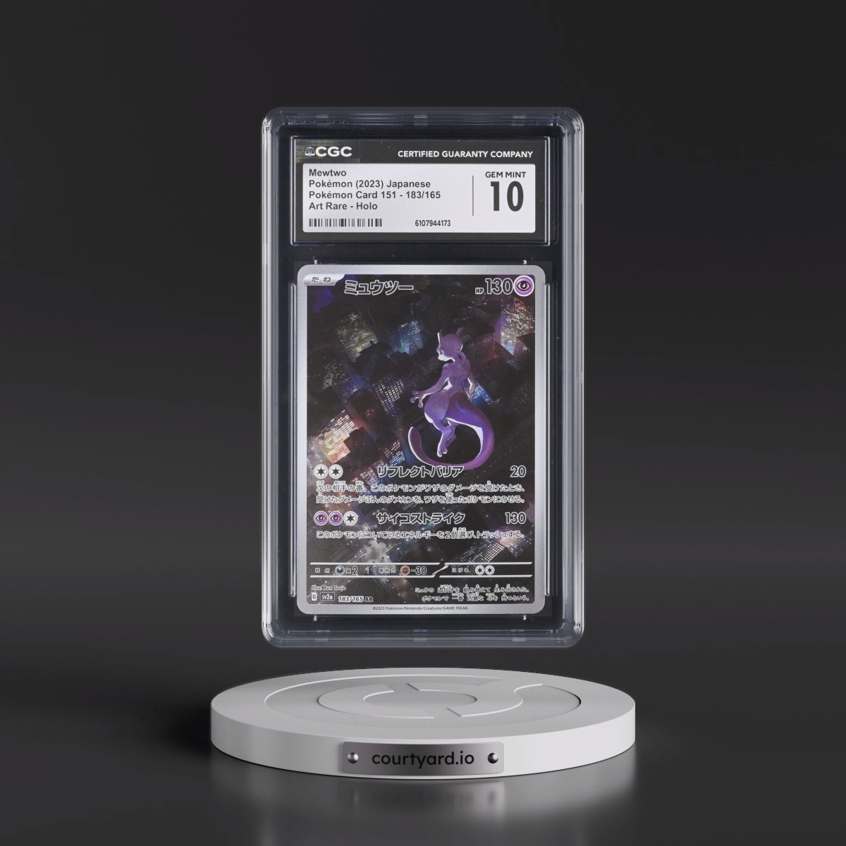 2023 Pokémon Card 151 #183/165 Mewtwo - Art Rare Holo (CGC 10 GEM MINT)