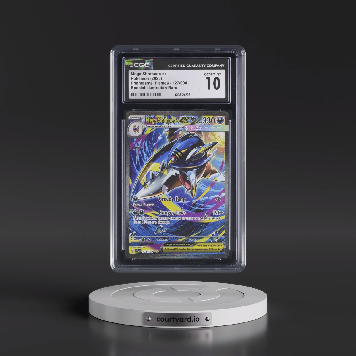 2025 Phantasmal Flames - PFL EN #127/094 Mega Sharpedo ex - Special Illustration Rare (Holo) (CGC 10 GEM MINT)
