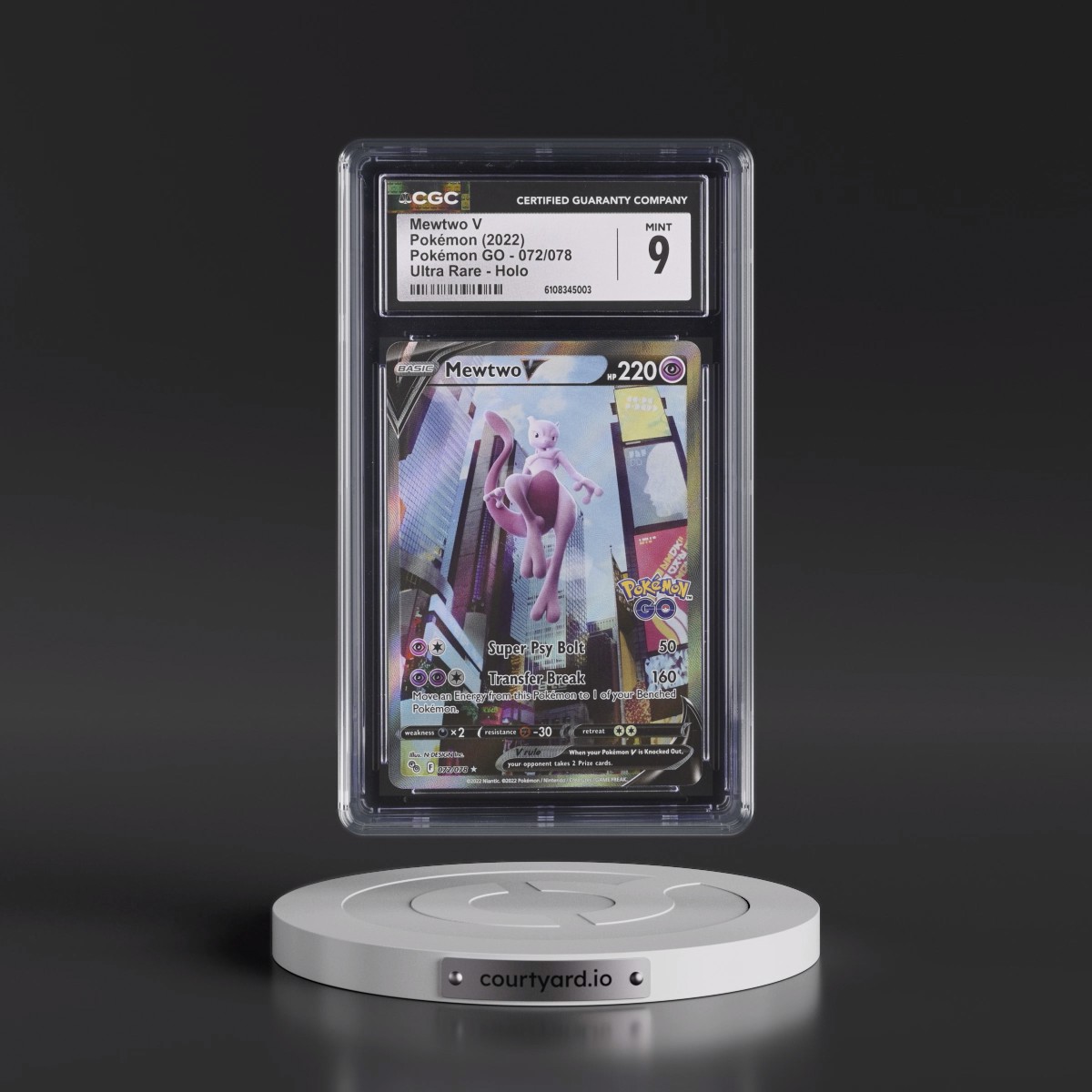 2022 Pokémon GO #072/078 Mewtwo V - Ultra Rare Holo (CGC 9 MINT)