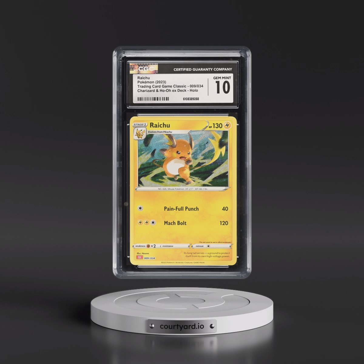 2023 Trading Card Game Classic - CLV, CLC, CLB #009/034 Raichu - Charizard & Ho-Oh ex Deck - CLC Holo (CGC 10 GEM MINT)