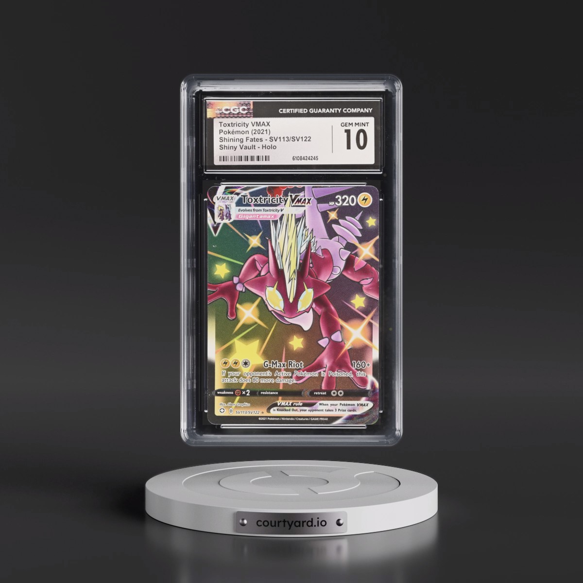 2021 Shining Fates Toxtricity VMAX - Shiny Vault Holo #SV113/SV122 CGC 10