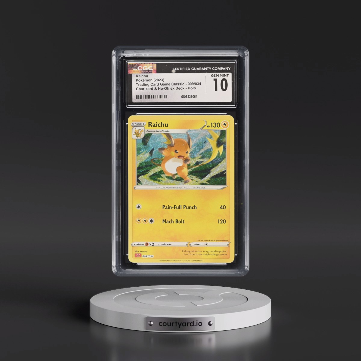2023 Trading Card Game Classic - CLV, CLC, CLB #009/034 Raichu - Charizard & Ho-Oh ex Deck - CLC Holo (CGC 10 GEM MINT)
