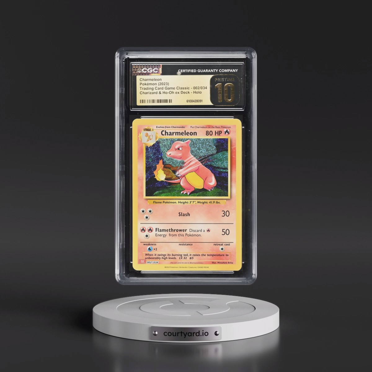 2023 Trading Card Game Classic - CLV, CLC, CLB #002/034 Charmeleon - Charizard & Ho-Oh ex Deck - CLC Holo (CGC 10 PRISTINE)