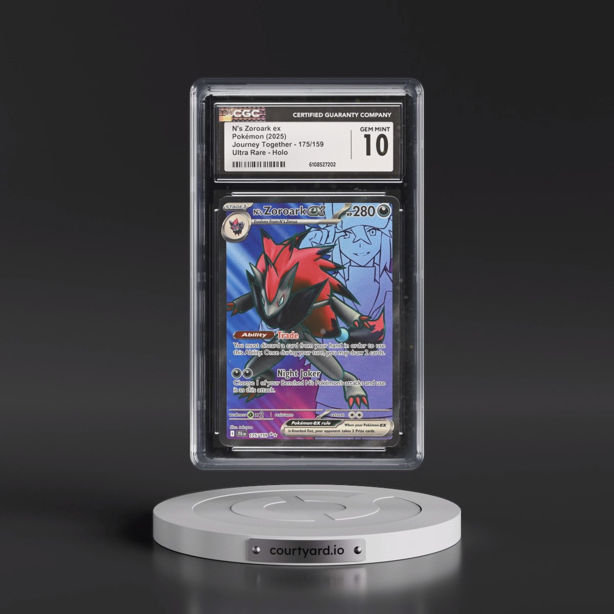 2024 Journey Together - JTG EN #175/159 N's Zoroark ex - Ultra Rare Holo (CGC 10 GEM MINT)