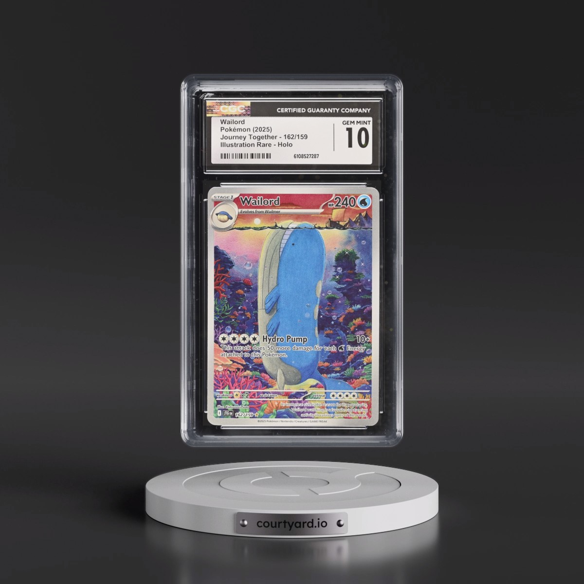 2025 Pokémon Jtg EN-Journey Together #162 Wailord - Illustration Rare (CGC 10 GEM MINT)