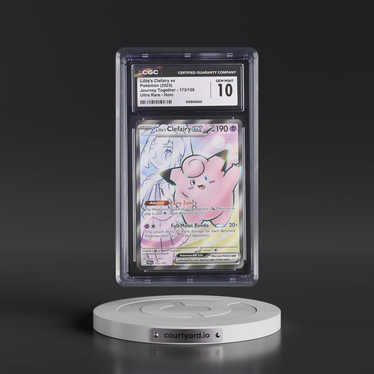 2024 Journey Together - JTG EN #173/159 Lillie's Clefairy ex - Ultra Rare Holo (CGC 10 GEM MINT)