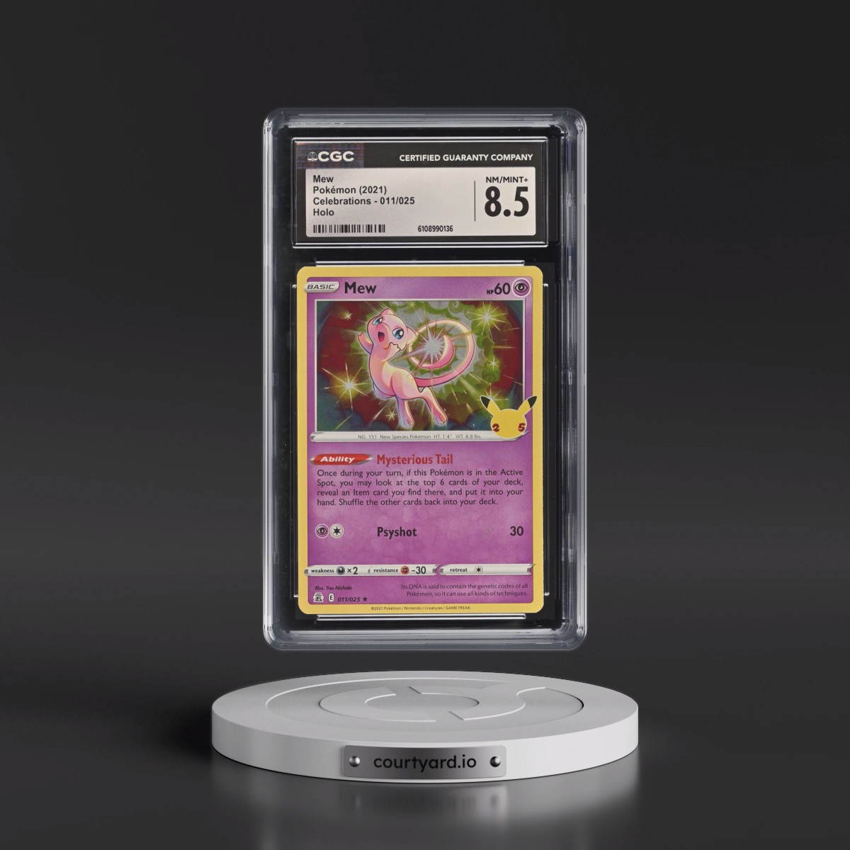 2021 Celebrations #011/025 Mew - Holo (CGC 8.5 NM-MT+)