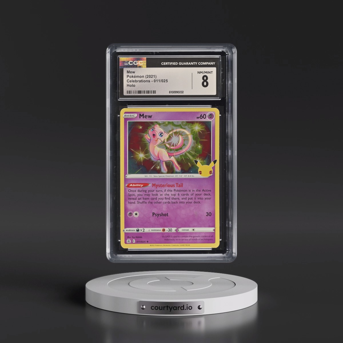 2021 Celebrations #011/025 Mew - Holo (CGC 8 NM-MT)