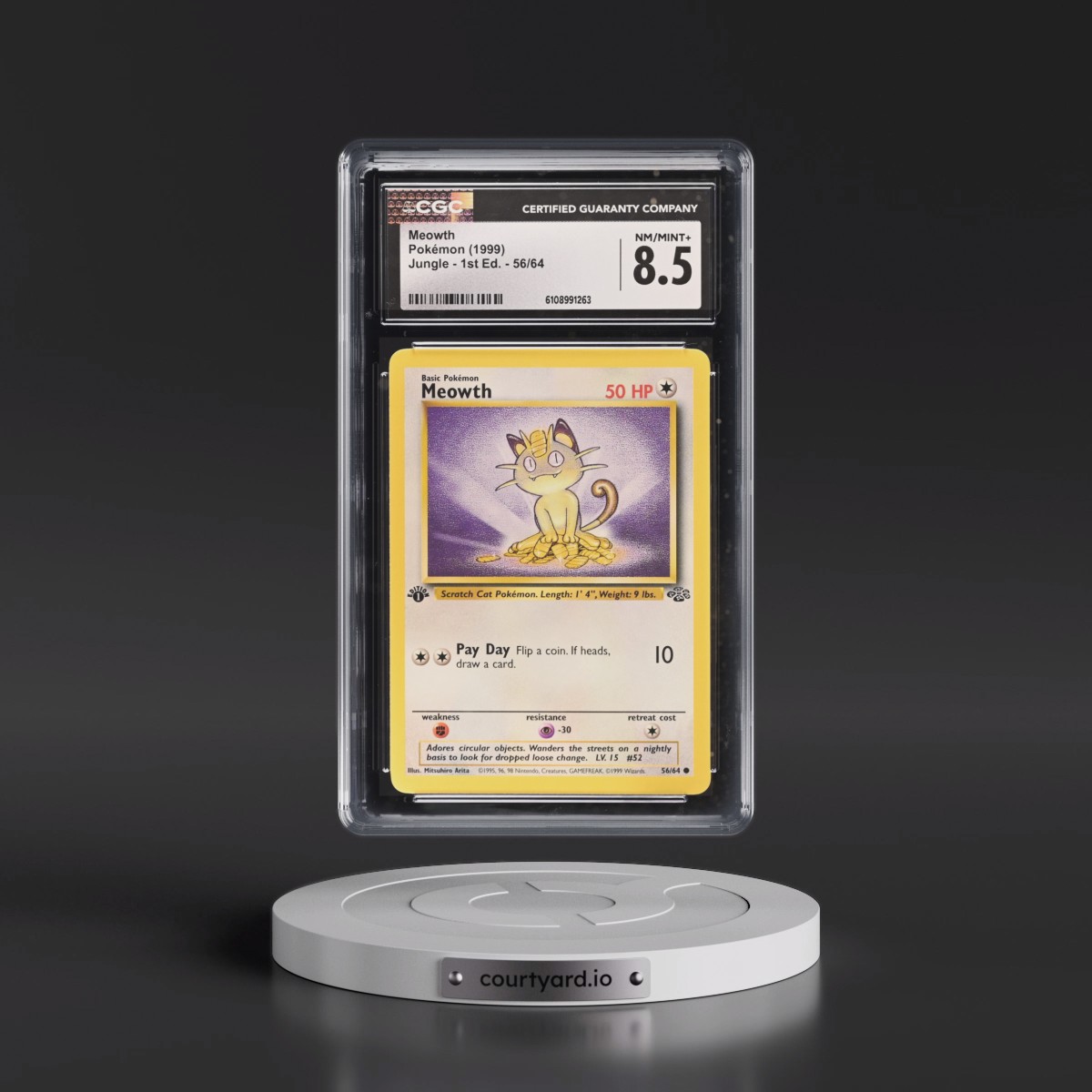 1999 Jungle #56/64 Meowth - 1st Edition 1st Edition (CGC 8.5 NM-MT+)