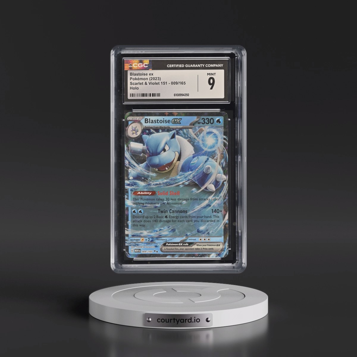 2023 Scarlet & Violet 151 - MEW EN #009/165 Blastoise ex - Holo (CGC 9 MINT)