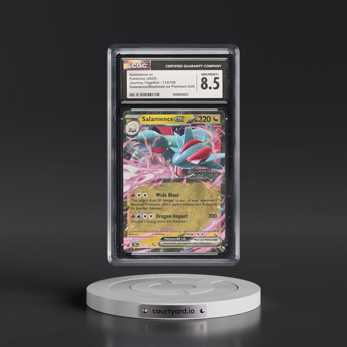 2024 Journey Together - JTG EN #114/159 Salamence ex - Salamence & Reshiram ex Premium Collection (CGC 8.5 NM-MT+)