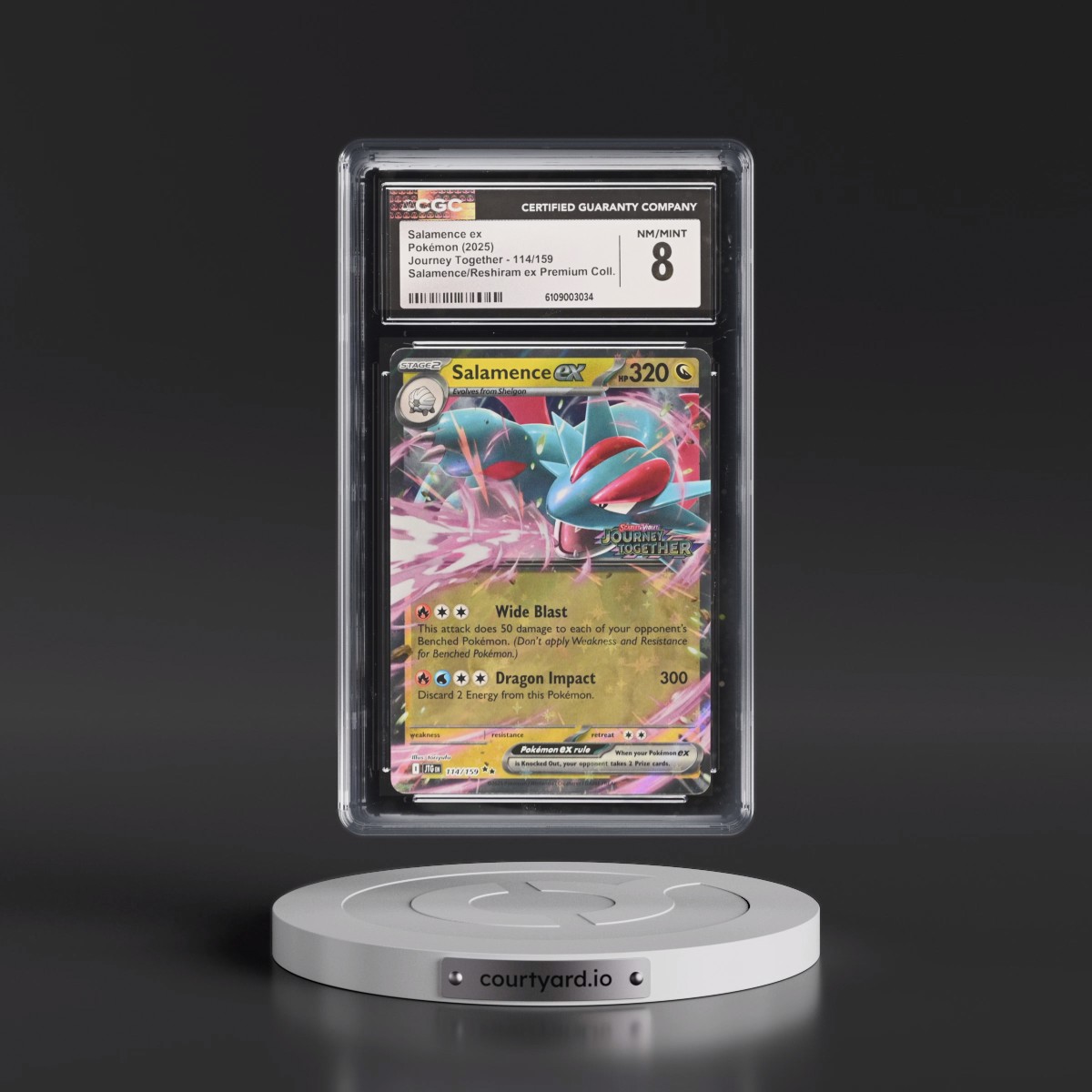 2024 Journey Together - JTG EN #114/159 Salamence ex - Salamence & Reshiram ex Premium Collection (CGC 8 NM-MT)