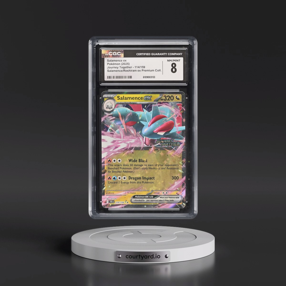 2024 Journey Together - JTG EN #114/159 Salamence ex - Salamence & Reshiram ex Premium Collection (CGC 8 NM-MT)