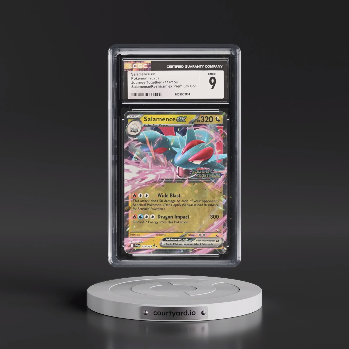 2024 Journey Together - JTG EN #114/159 Salamence ex - Salamence & Reshiram ex Premium Collection (CGC 9 MINT)