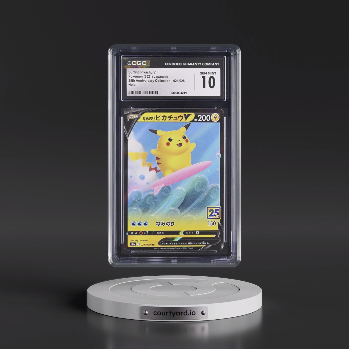 2021 25th Anniversary Collection #021/028 Surfing Pikachu V - Holo (CGC 10 GEM MINT)