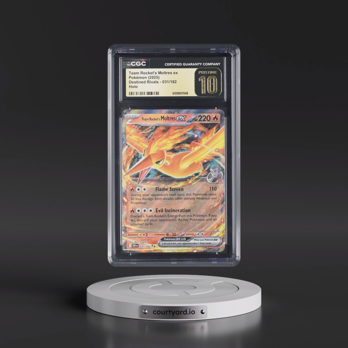 2025 Destined Rivals - DRI EN #031/182 Team Rocket's Moltres ex - Holo (CGC 10 PRISTINE)