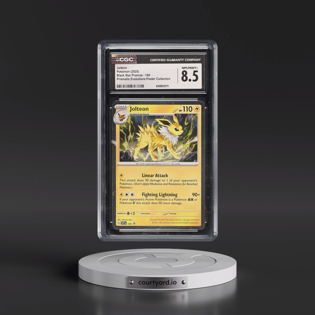 2023 Black Star Promos - Scarlet & Violet SVP EN #169 Jolteon - Prismatic Evolutions Poster Collection (Cosmos Holo) (CGC 8.5 NM-MT+)