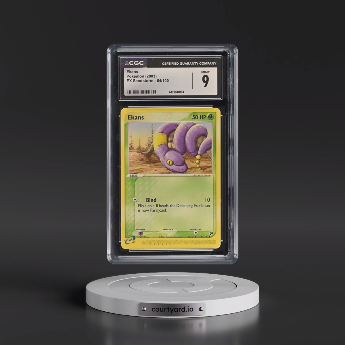 2003 EX Sandstorm (2003 Copyright, w/ "e" Symbol) #64/100 Ekans (CGC 9 MINT)