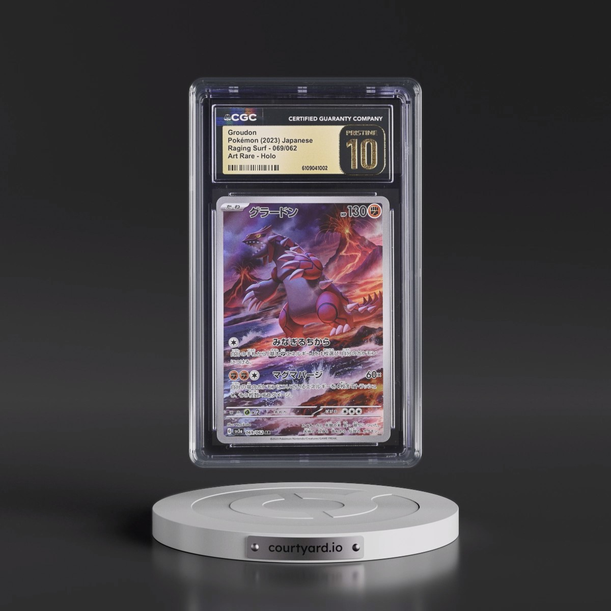 2023 Raging Surf #069/062 Groudon - Art Rare Holo (CGC 10 PRISTINE)