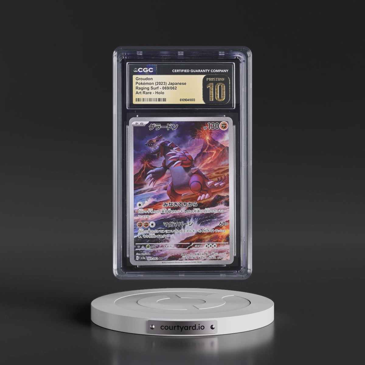 2023 Raging Surf #069/062 Groudon - Art Rare Holo (CGC 10 PRISTINE)