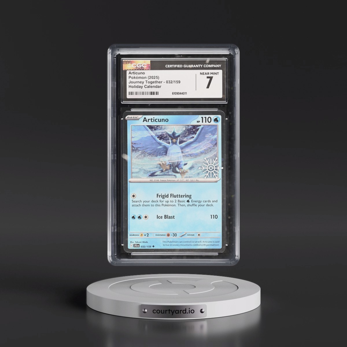 2024 Journey Together - JTG EN #032/159 Articuno - Holiday Calendar (Snowflake Stamp) (Cosmos Holo) (CGC 7 NM)