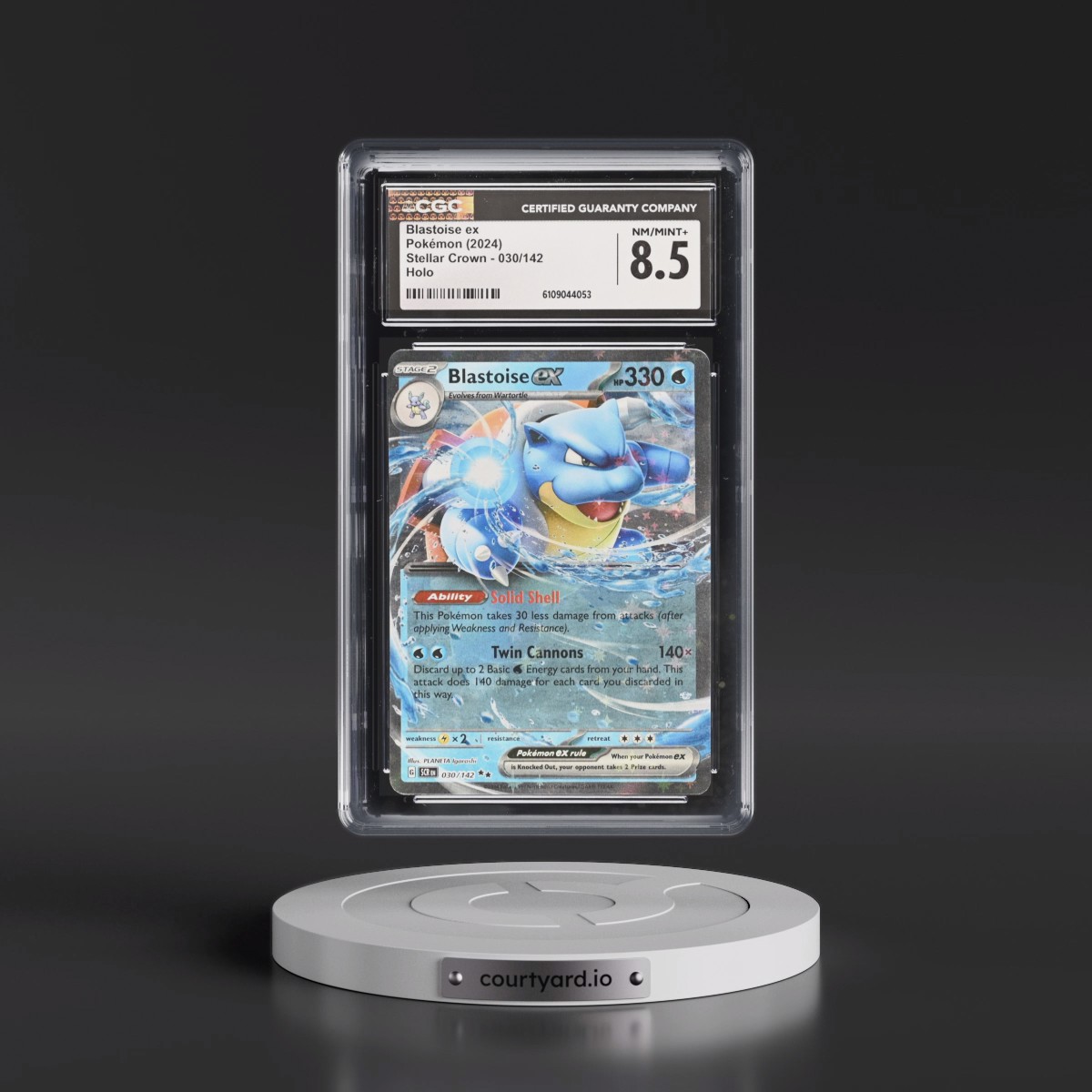 2024 Stellar Crown - SCR EN #030/142 Blastoise ex - Holo (CGC 8.5 NM-MT+)