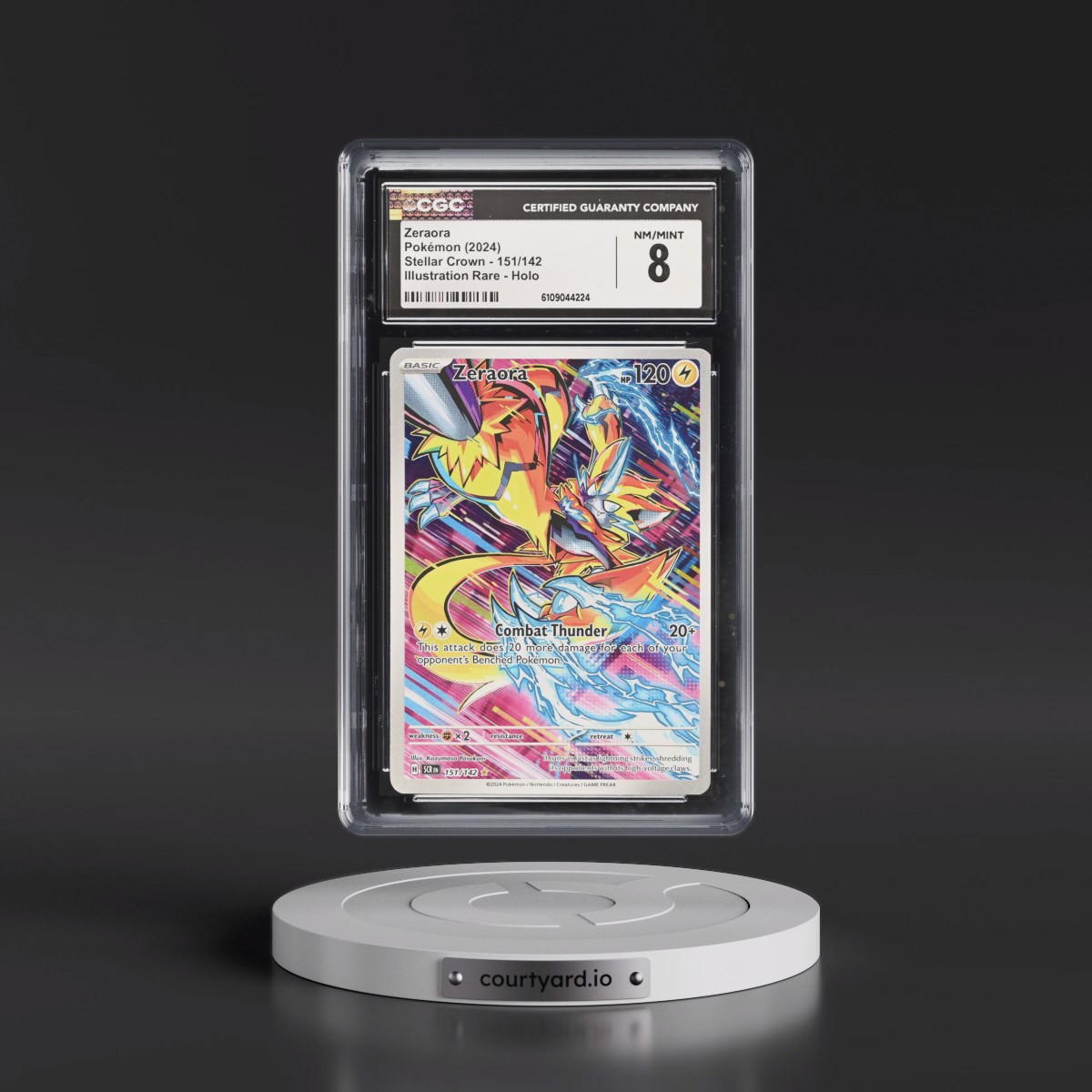 2024 Stellar Crown - SCR EN #151/142 Zeraora - Illustration Rare Holo (CGC 8 NM-MT)
