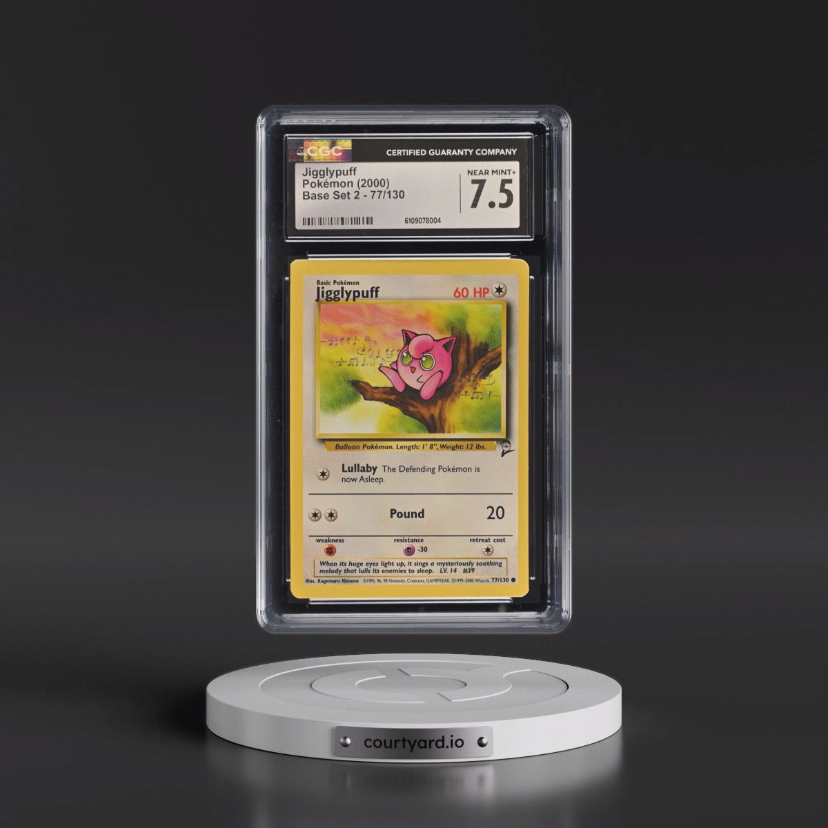 2000 Base Set 2 #77/130 Jigglypuff (CGC 7.5 NM+)