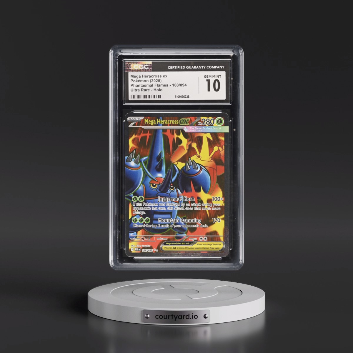2025 Phantasmal Flames - PFL EN Mega Heracross ex - Ultra Rare Holo #108/094 CGC 10